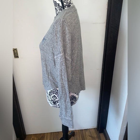 Tailgate Size XS Light Grey Long Sleeve Button Collar Dallas Cowboy Shirt - Picture 10 of 14